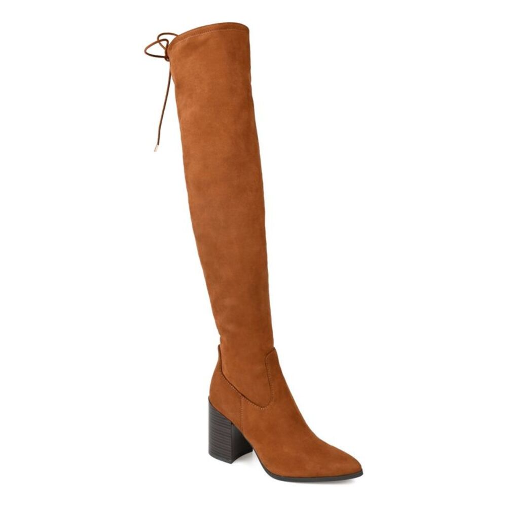 JOURNEE COLLECTION Womens Brown Ankle Zip Tie 20Shaft Paras Heeled Boots 6 XWC